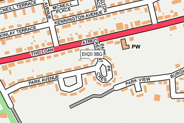 EH20 9BG map - OS OpenMap – Local (Ordnance Survey)