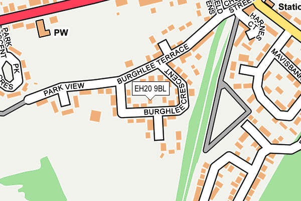 EH20 9BL map - OS OpenMap – Local (Ordnance Survey)
