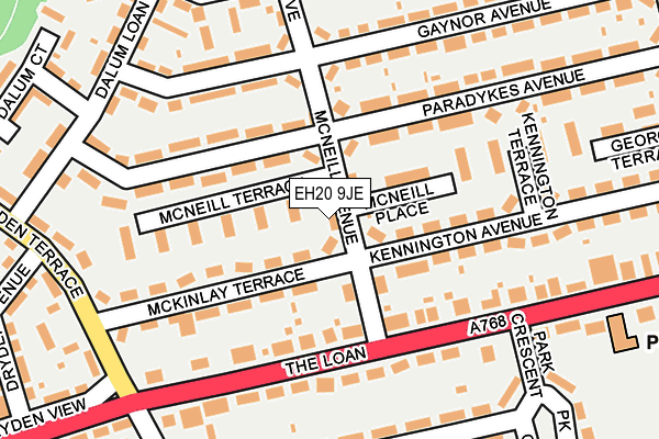 EH20 9JE map - OS OpenMap – Local (Ordnance Survey)