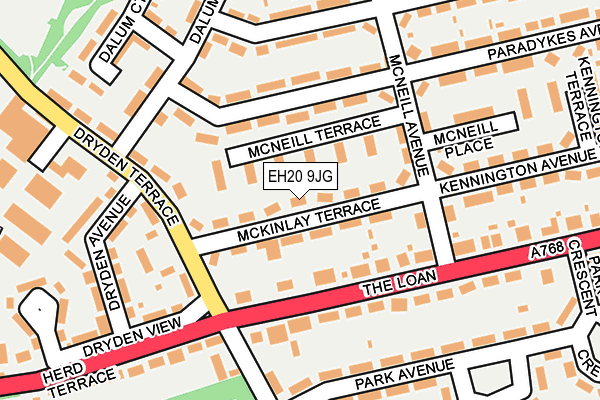 EH20 9JG map - OS OpenMap – Local (Ordnance Survey)