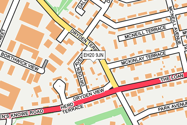 EH20 9JN map - OS OpenMap – Local (Ordnance Survey)