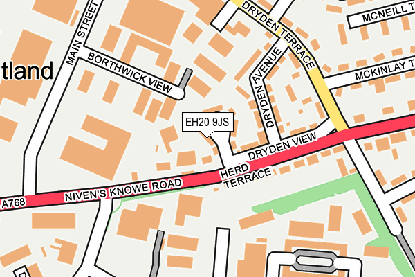 EH20 9JS map - OS OpenMap – Local (Ordnance Survey)