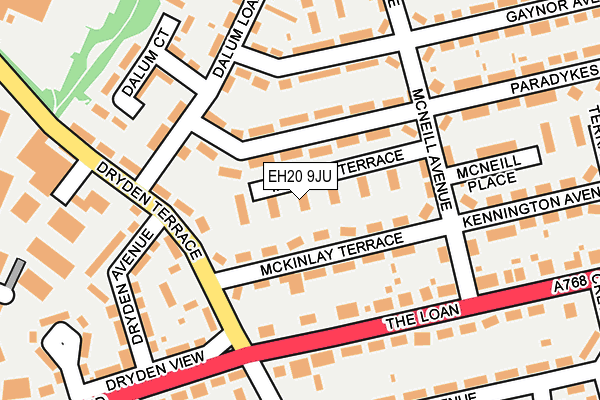 EH20 9JU map - OS OpenMap – Local (Ordnance Survey)