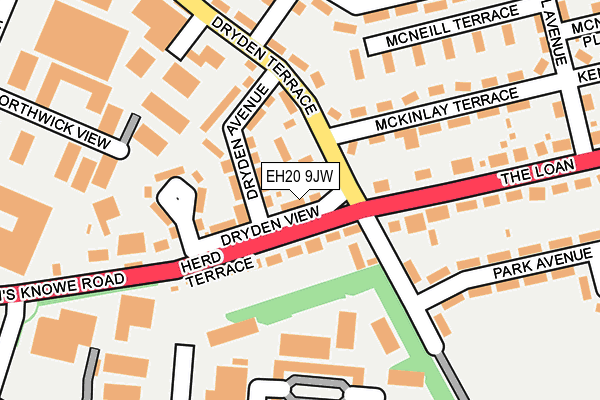 EH20 9JW map - OS OpenMap – Local (Ordnance Survey)