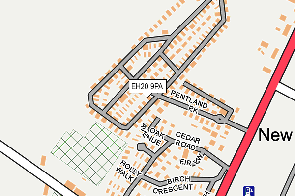 EH20 9PA map - OS OpenMap – Local (Ordnance Survey)