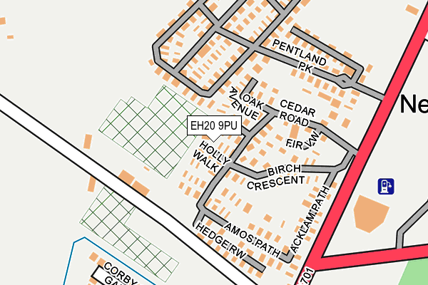 EH20 9PU map - OS OpenMap – Local (Ordnance Survey)