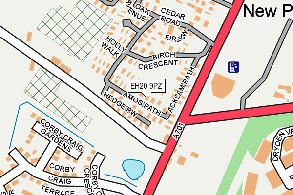 EH20 9PZ map - OS OpenMap – Local (Ordnance Survey)