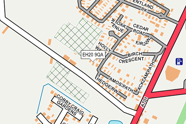 EH20 9QA map - OS OpenMap – Local (Ordnance Survey)