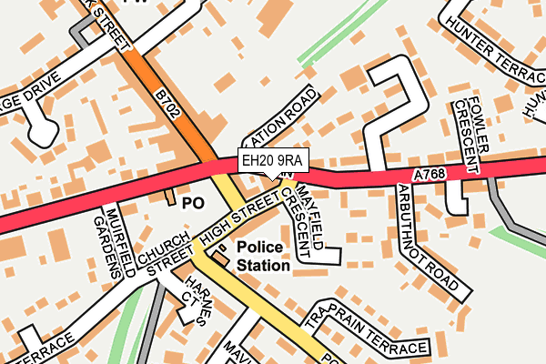 EH20 9RA map - OS OpenMap – Local (Ordnance Survey)
