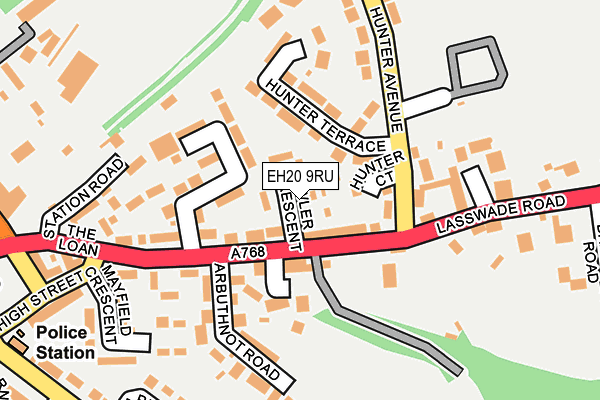 EH20 9RU map - OS OpenMap – Local (Ordnance Survey)