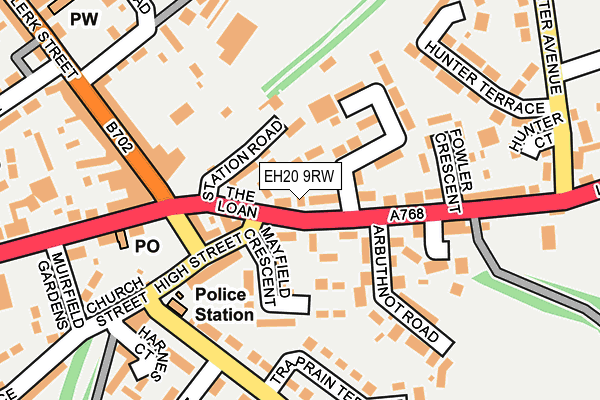EH20 9RW map - OS OpenMap – Local (Ordnance Survey)