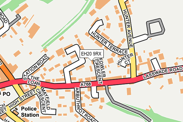 EH20 9RX map - OS OpenMap – Local (Ordnance Survey)