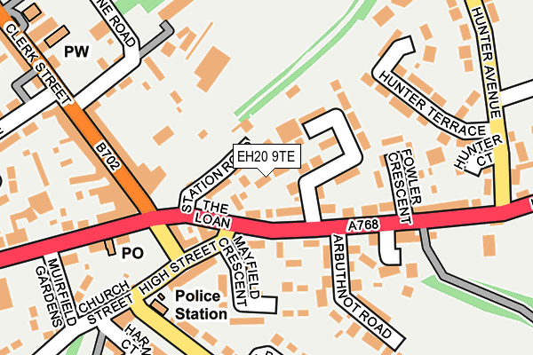 EH20 9TE map - OS OpenMap – Local (Ordnance Survey)