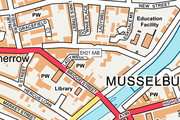 EH21 6AB map - OS OpenMap – Local (Ordnance Survey)