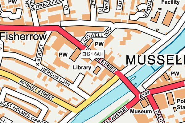 EH21 6AH map - OS OpenMap – Local (Ordnance Survey)