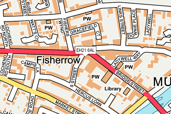 EH21 6AL map - OS OpenMap – Local (Ordnance Survey)