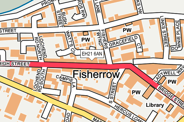 EH21 6AN map - OS OpenMap – Local (Ordnance Survey)