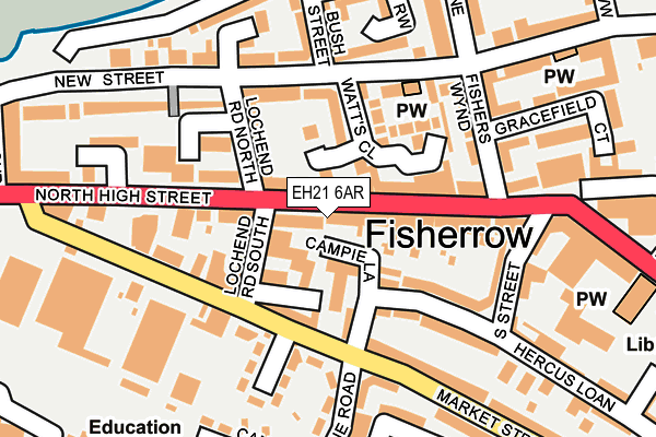 EH21 6AR map - OS OpenMap – Local (Ordnance Survey)