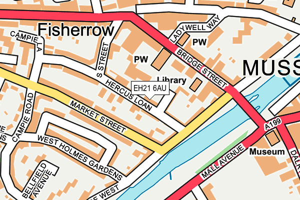 EH21 6AU map - OS OpenMap – Local (Ordnance Survey)