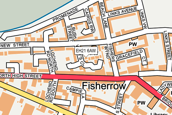 EH21 6AW map - OS OpenMap – Local (Ordnance Survey)