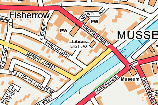 EH21 6AX map - OS OpenMap – Local (Ordnance Survey)