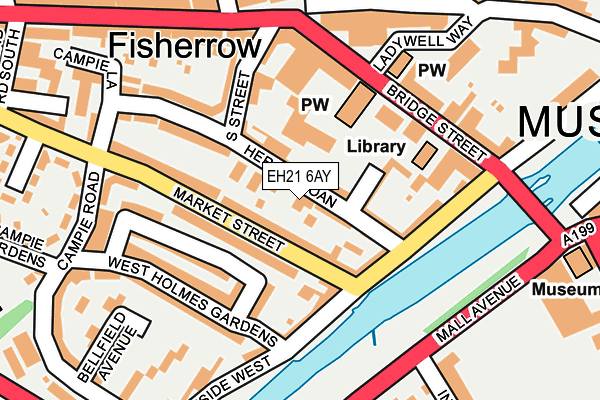 EH21 6AY map - OS OpenMap – Local (Ordnance Survey)