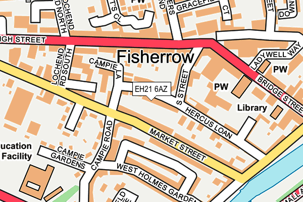 EH21 6AZ map - OS OpenMap – Local (Ordnance Survey)