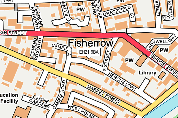 EH21 6BA map - OS OpenMap – Local (Ordnance Survey)