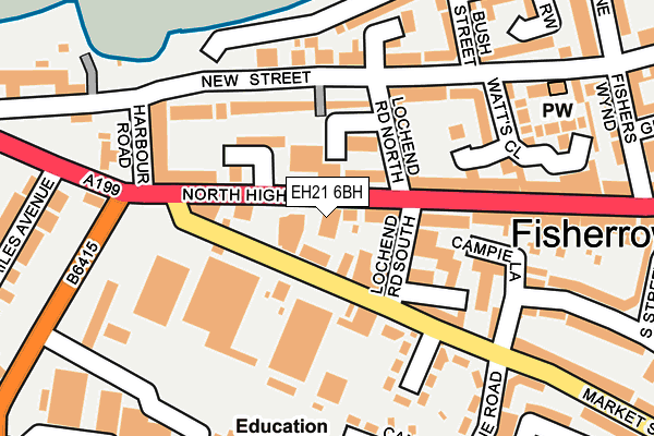 EH21 6BH map - OS OpenMap – Local (Ordnance Survey)