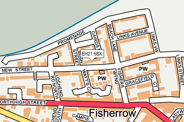 EH21 6BX map - OS OpenMap – Local (Ordnance Survey)