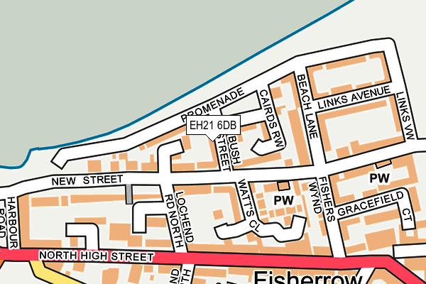 EH21 6DB map - OS OpenMap – Local (Ordnance Survey)