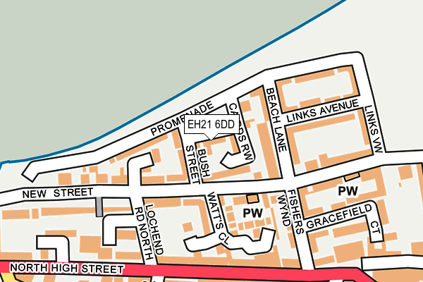 EH21 6DD map - OS OpenMap – Local (Ordnance Survey)