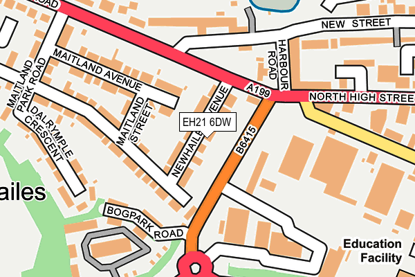 EH21 6DW map - OS OpenMap – Local (Ordnance Survey)