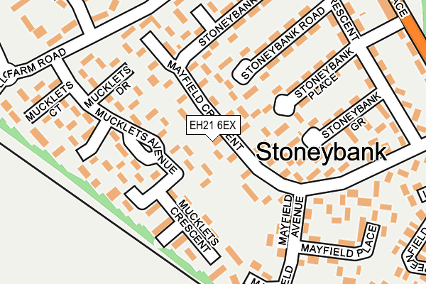 EH21 6EX map - OS OpenMap – Local (Ordnance Survey)