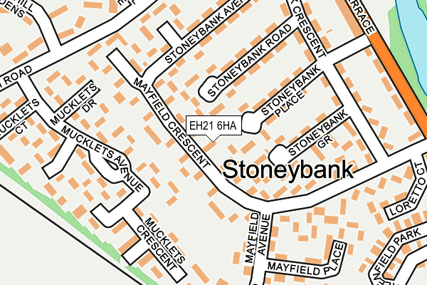 EH21 6HA map - OS OpenMap – Local (Ordnance Survey)