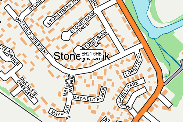 EH21 6HB map - OS OpenMap – Local (Ordnance Survey)