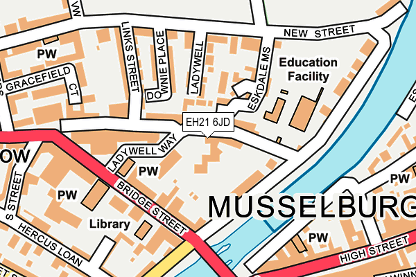 EH21 6JD map - OS OpenMap – Local (Ordnance Survey)