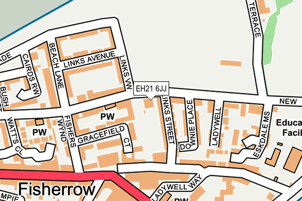 EH21 6JJ map - OS OpenMap – Local (Ordnance Survey)