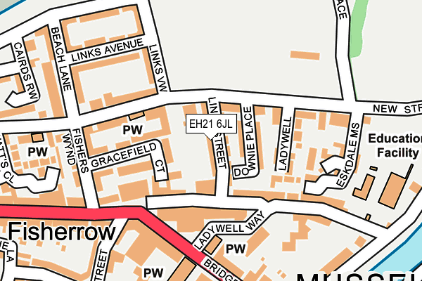 EH21 6JL map - OS OpenMap – Local (Ordnance Survey)