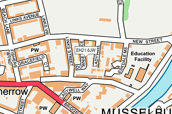 EH21 6JW map - OS OpenMap – Local (Ordnance Survey)