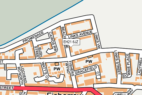 EH21 6JZ map - OS OpenMap – Local (Ordnance Survey)