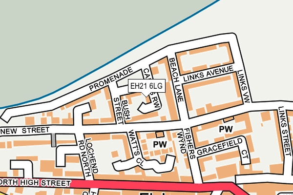 EH21 6LG map - OS OpenMap – Local (Ordnance Survey)