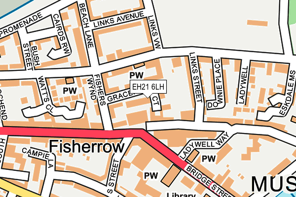 EH21 6LH map - OS OpenMap – Local (Ordnance Survey)