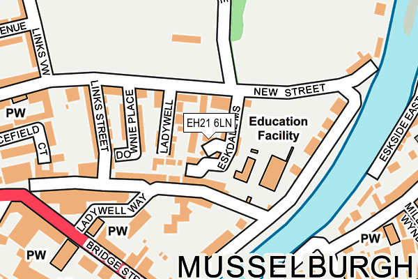 EH21 6LN map - OS OpenMap – Local (Ordnance Survey)