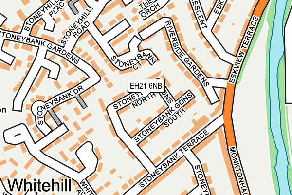 EH21 6NB map - OS OpenMap – Local (Ordnance Survey)