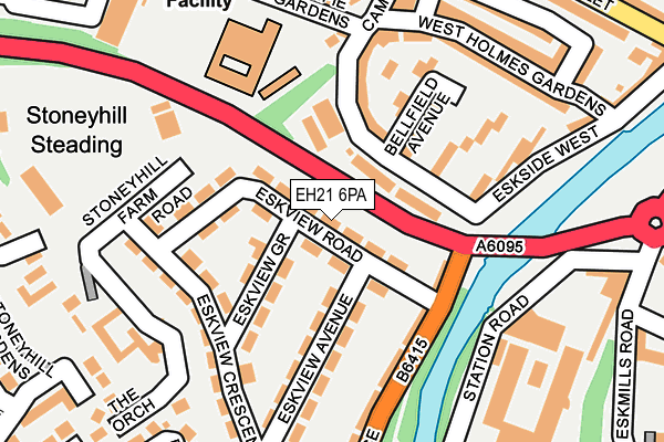 EH21 6PA map - OS OpenMap – Local (Ordnance Survey)