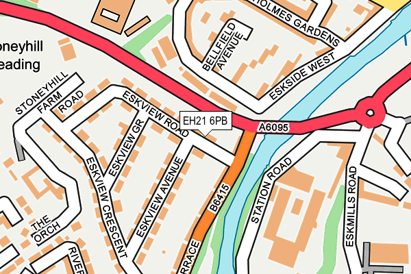 EH21 6PB map - OS OpenMap – Local (Ordnance Survey)