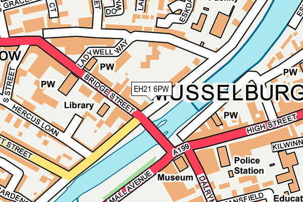 EH21 6PW map - OS OpenMap – Local (Ordnance Survey)