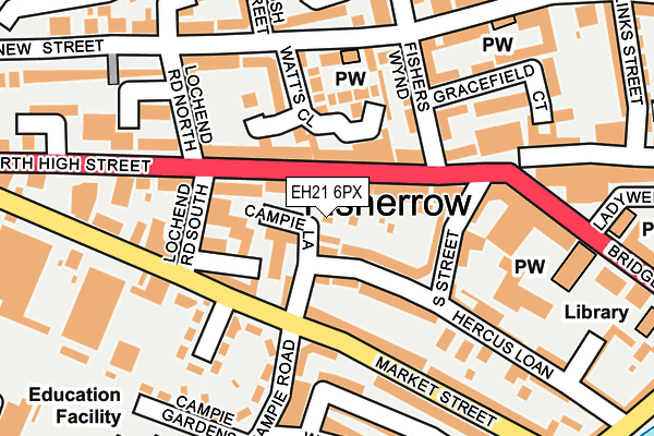 EH21 6PX map - OS OpenMap – Local (Ordnance Survey)