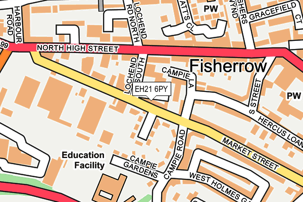 EH21 6PY map - OS OpenMap – Local (Ordnance Survey)